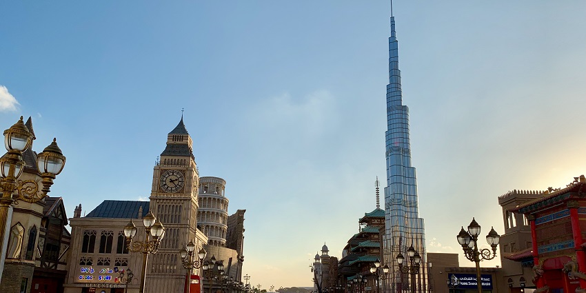 People from across the globe visit this theme park, called Global Village for purchasing.