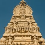 Snapshot of the beautiful Gopuram of temple in the beautiful holy city of the Tirupati