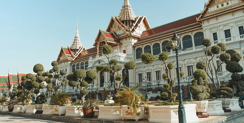 Grand Palace in Bangkok, with its golden spires, one of the places to visit in Bangkok with family