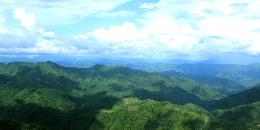 Picturesque image a the hills of the northeast covered in the dense forest and vegetation