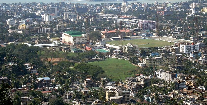 Guwahati city, highlighting its urban landscape - Places to Visit in Guwahati with Family.