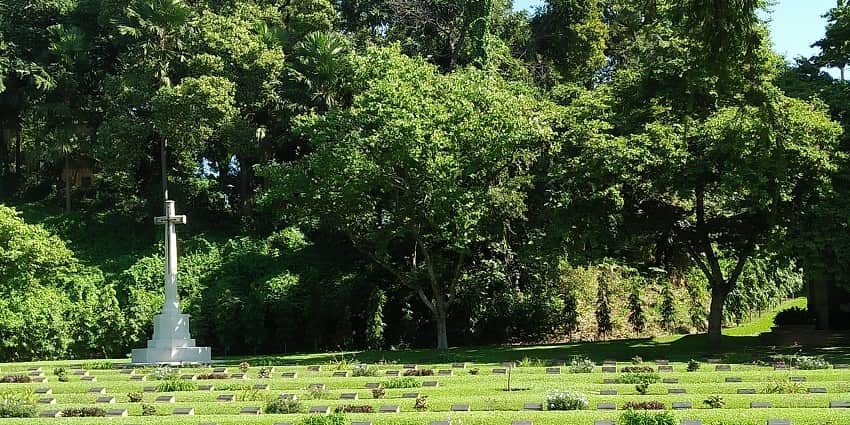 An image of a war cemetery which is one of the haunted places in Guwahati, Assam, India.