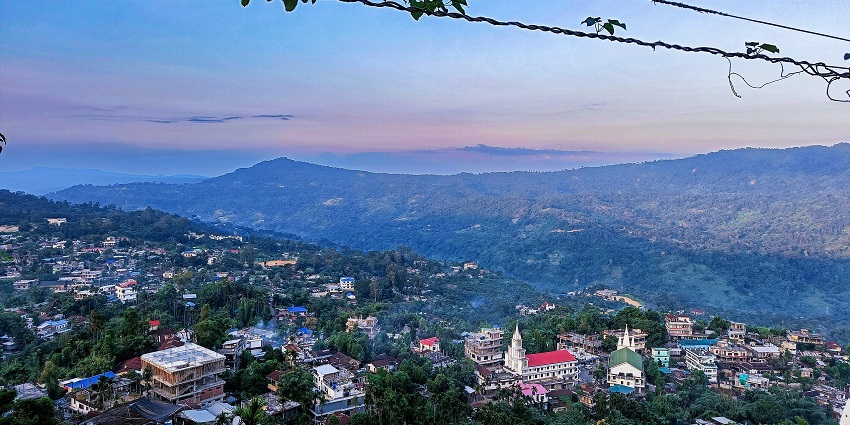 Scenic aerial view of Haflong, a very popular hill station that tourists love to explore.