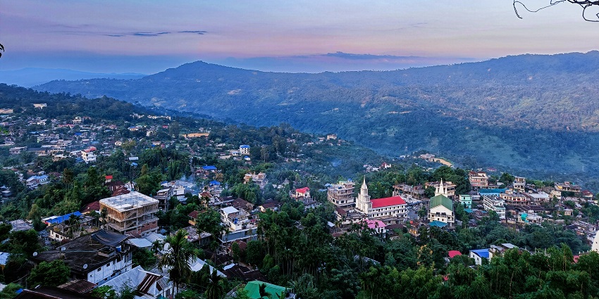A view of Haflong featuring a quaint town, one of the scenic Assam picnic places.