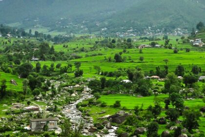 An enchanting view focussing on the lush greenery and serenity of the place in Himachal.