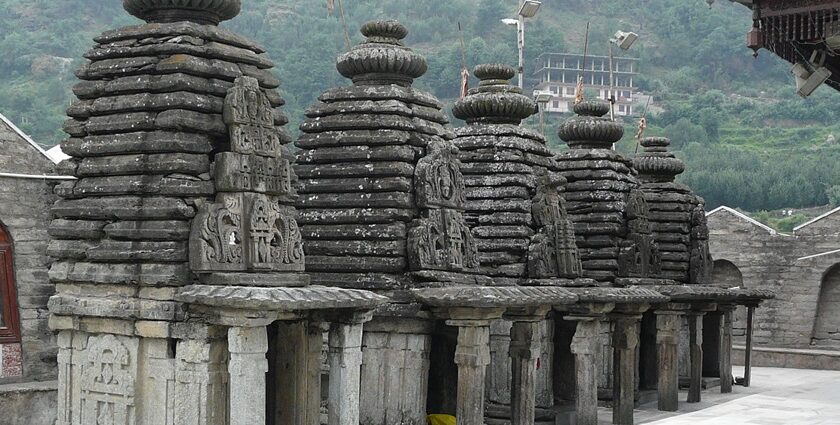 Snapshot of the beautiful stone carved hatkoti Temple amidst the hills of Himalaya.