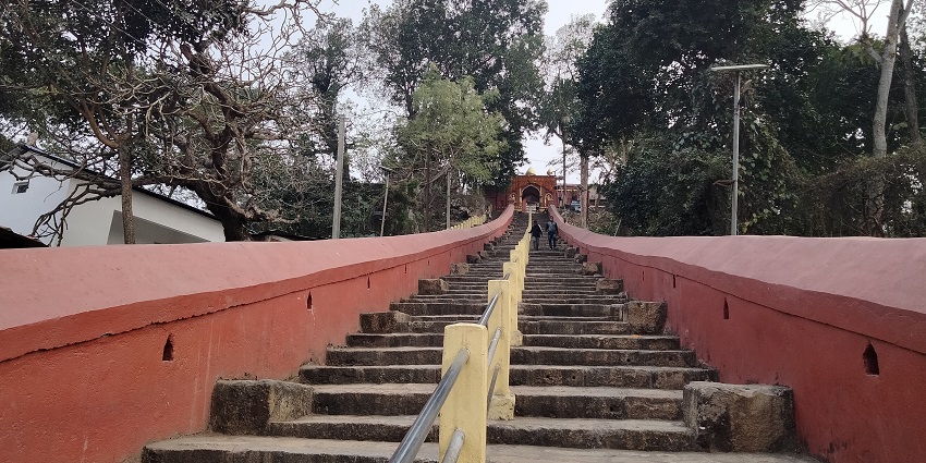 Image of Hayagriva Madhava Temple steps - one of the Panchatirthas with 5 temples