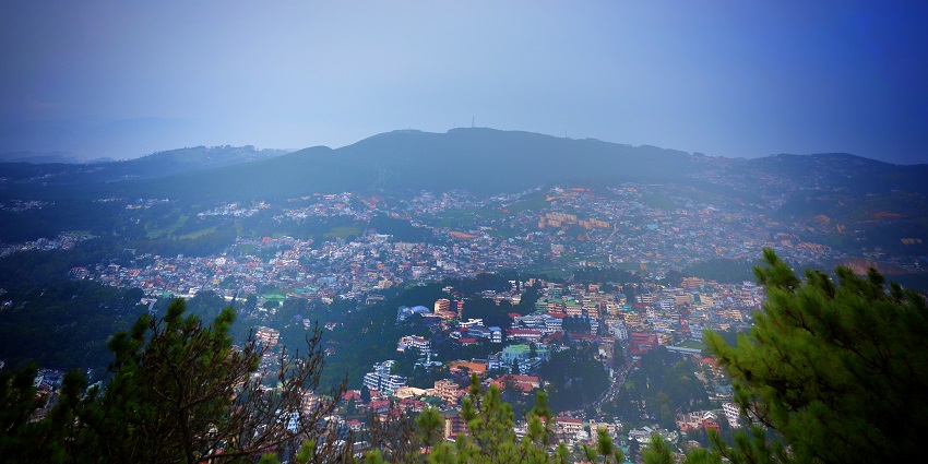 Panoramic view of Shillong City from a hill near the Butterfly Museum in the town