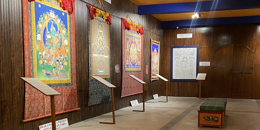 A picture of the interiors of a museum with a cosy ambience and artefacts put up on display
