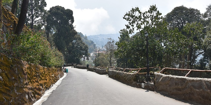 A walking path at the Himalayan Zoological Park, located near the Phensang Monastery