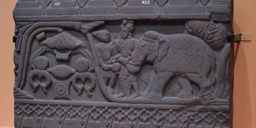 An image of fascinating Buddhist artefacts at one of the significant Indian museums.