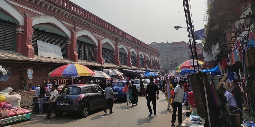A busy lane in Hogg Maket or New Market which is one of the shopping places in Kolkata.
