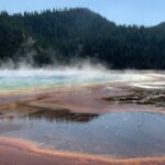 Beautiful naturally formed Manikarn hot spring near the historic temple of Manikarn