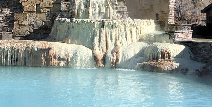 Beautiful snapshot of the natural hot spring in the hills of Himalaya in Himachal