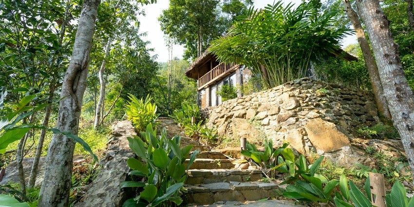 The beautiful image of a scenic resort in the forest of Dihang Dibang National Park