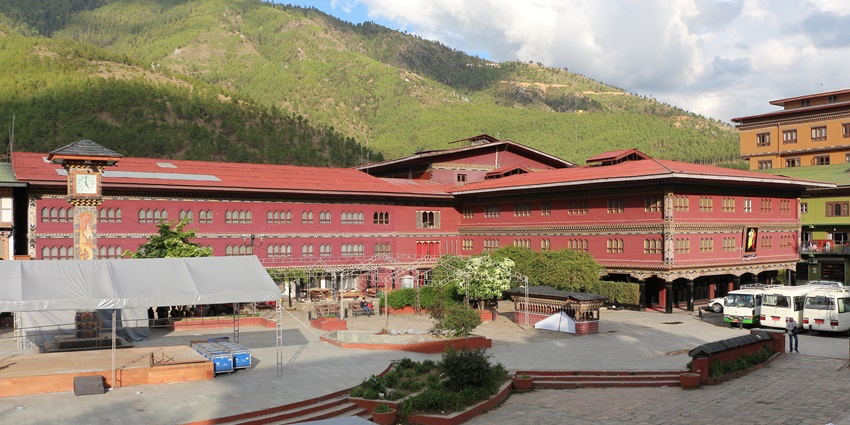 Elegant Hotel Druk in Thimphu, offering luxury in the heart of the city.