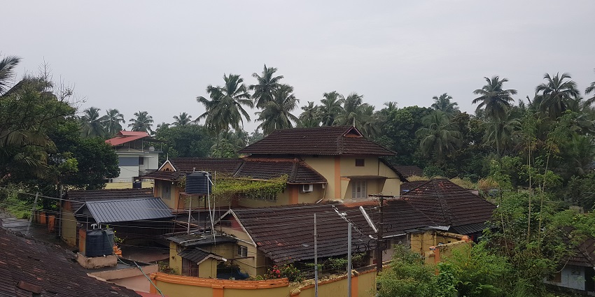 Image of the aerial view of the scenic hotel somewhere in Kerala - Thirunavaya Temple