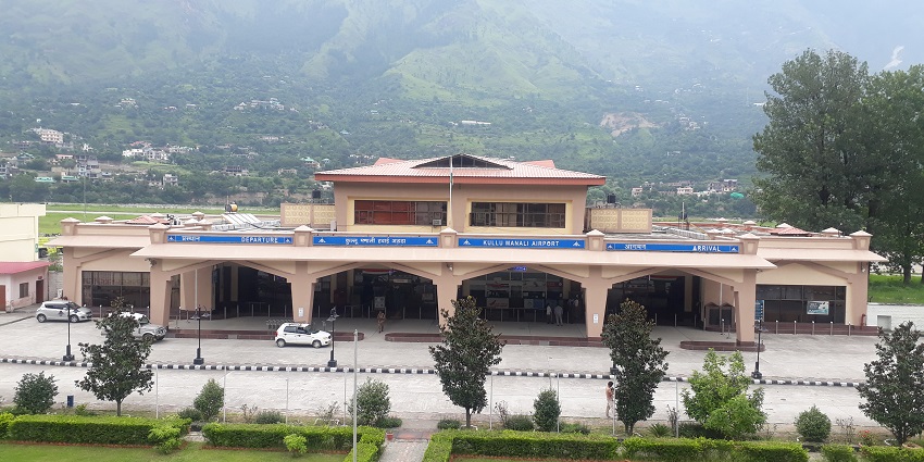 An image of Kullu Manali Airport in Bhunter in the state of Himachal Pradesh, India.