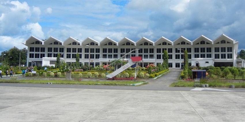 The view of the Lengpui Airport Building located in the state of Mizoram, India.