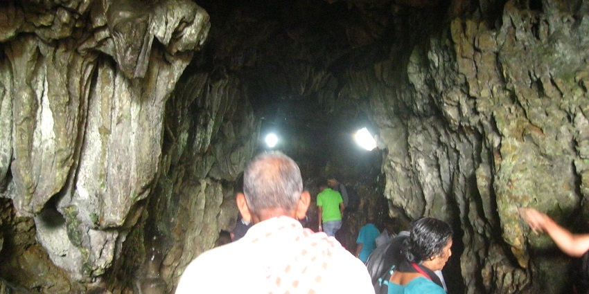 A Picture showing people exploring the famous Mawsmai Cave system