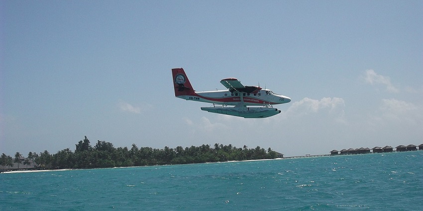 Reethi Beach can be reached by a seaplane ride or via flight and a short speedboat ride.