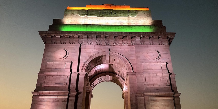 India Gate is a prominent war memorial in honour of martyred soldiers of World War I.