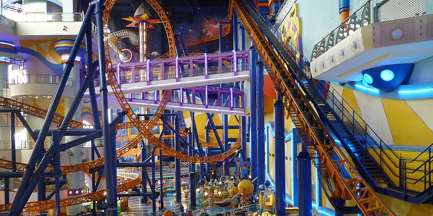Sprawling indoor Berjaya Times Square with shops, entertainment venues, and a theme park.