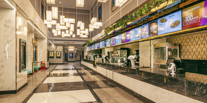 A glimpse of the beautifully decorated cinema hall in Inox Mall, a popular spot.