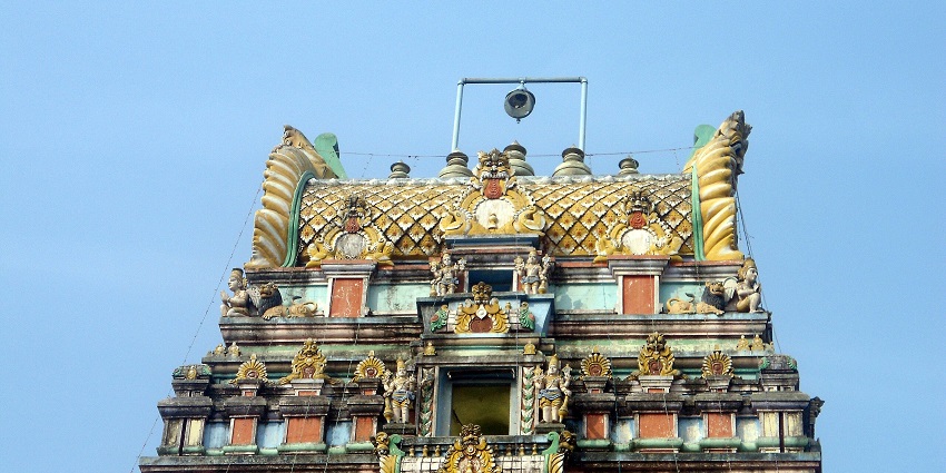 A beautiful picture of a famous place of worship for Hindus in Andhra Pradesh, India.