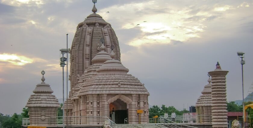 A glimpse of a famous tourist attraction standing against the backdrop of scenic skies.