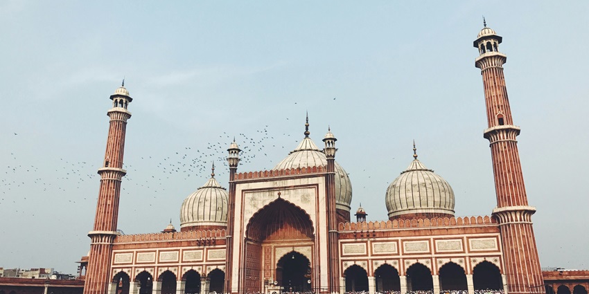 A view of the towering Jama Masjid, one of the top places to visit in Delhi on Monday.