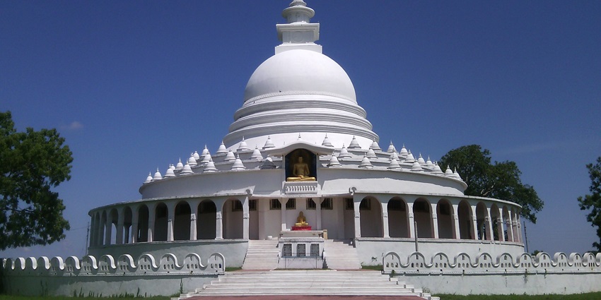 Japanese Peace Pagoda is an architectural marvel with its beautiful white building.