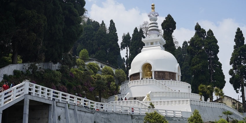 Offer a prayer at one of the spiritual spots Japanese Peace Pagoda in Darjeeling.