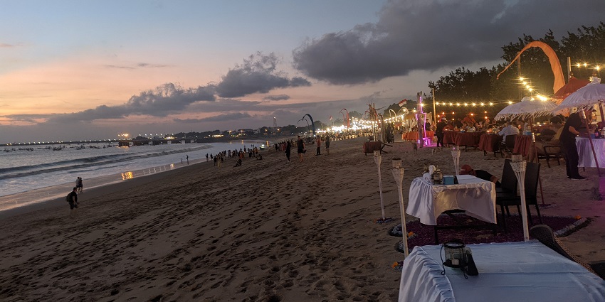 With its golden sandy beach and calm, crystal-clear water, this beach hosts great new year parties in Bali.