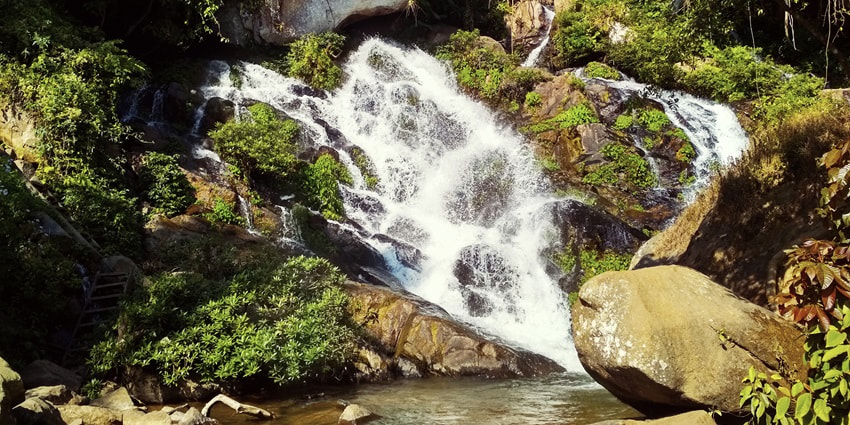 Panoramic view of a beautiful waterfall in Assam–Things to do in Kaziranga National park