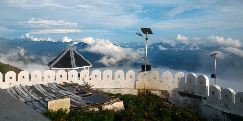 View of Kali ka Tibba Mandir atop the hill visiting it is one of the idyllic spots