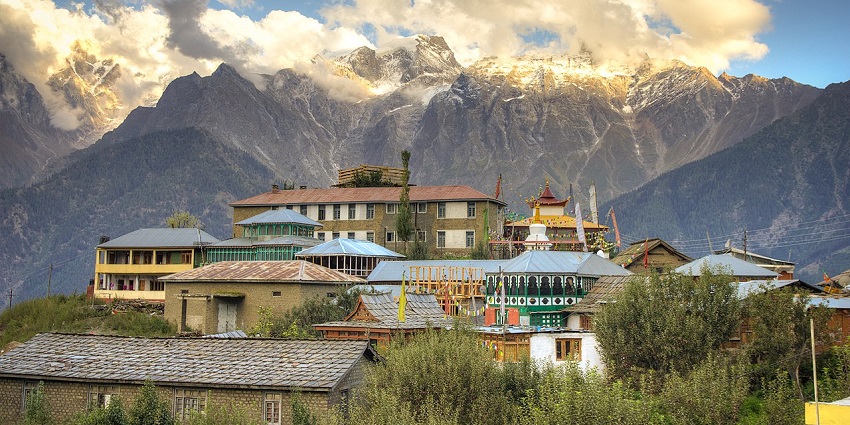 Kalpa is a picturesque hamlet in Kinnaur with traditional wooden houses and lush mountains
