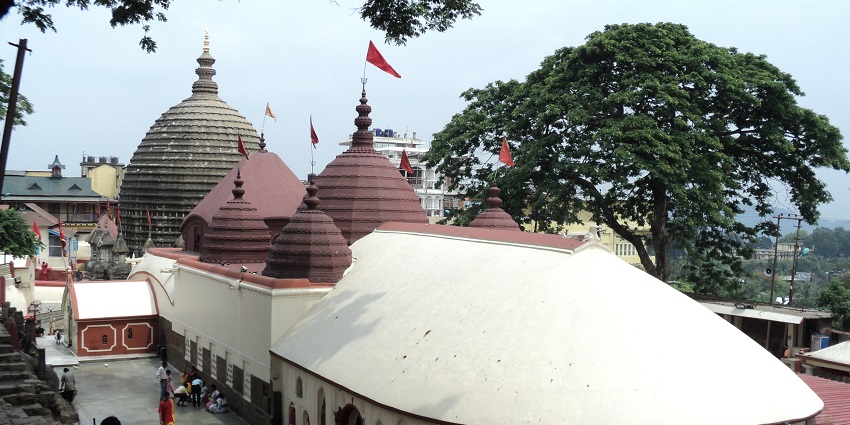 Image of Kamakhya temple in Assam - a major Shaktism-tradition pilgrimage site.