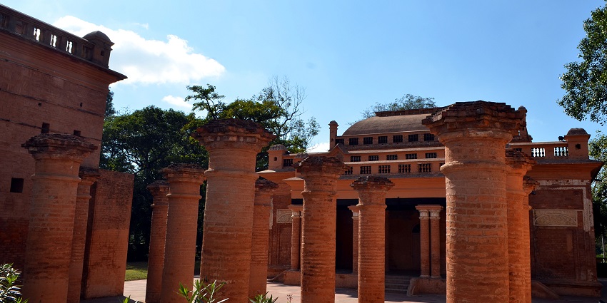 Ruins of Kangla Fort with weathered walls - places near Shri Govind ji temple in Manipur.