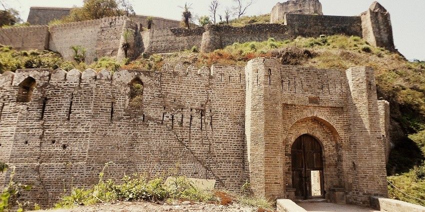 Kangra Fort is one of the best places to visit around Kuthar Fort amidst the scenic hills.