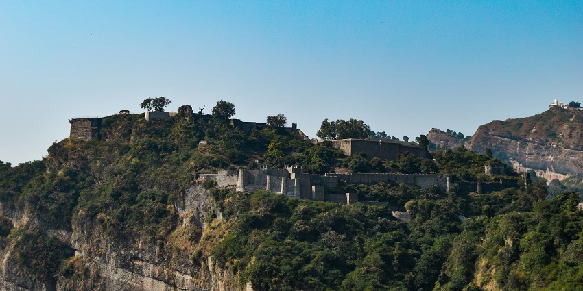 A view of Kangra Fort, a famous tourist destination in Dharamshala, Himachal Pradesh.
