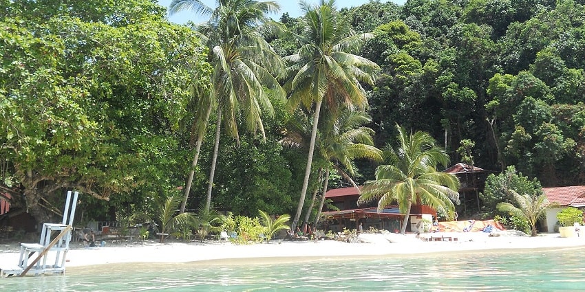 The view of lush green landscapes at Kapas Island, Marang District, Terengganu, Malaysia.