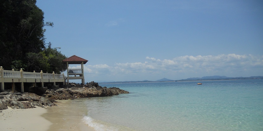 Distant view of a beautiful island