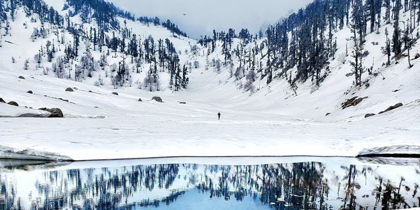 Kareri Lake is one of the best places to visit in Kangra offering enchanting views.
