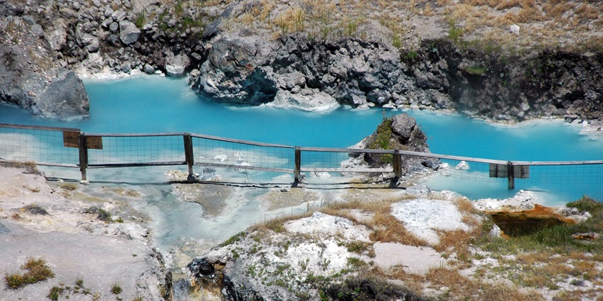 Beautiful image of a blue water spring which is formed naturally on long valley