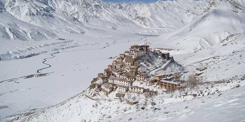 Offer prayers at the serene Kee Monastery on your visit to Tabo Caves, Spiti Valley.