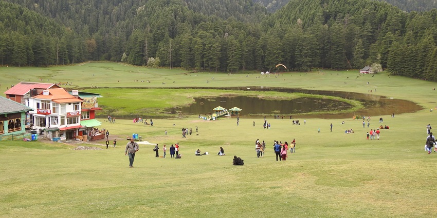 Verdant fields of Khajjiar, a perfect trek for nature lovers to escape into, away from the city