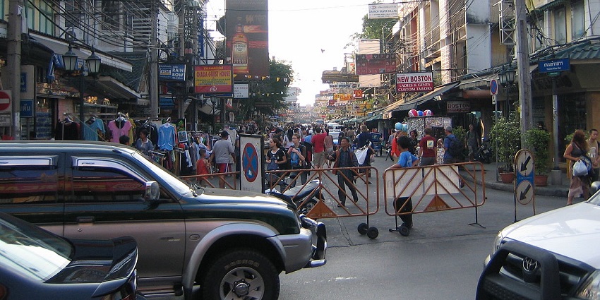 Daylight snap of Khao San Road Market area— New Year Celebration in Bangkok, Thailand