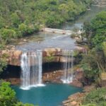 Explore the breathtaking views of majestic Khrangsuri waterfalls located in Meghalaya.