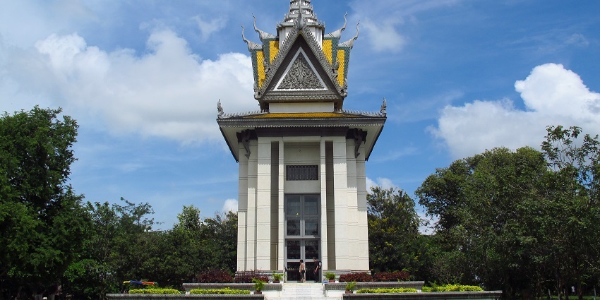 A buddhist stupa on the premises of Killing Fields Of Choeung Ek in Cambodia.